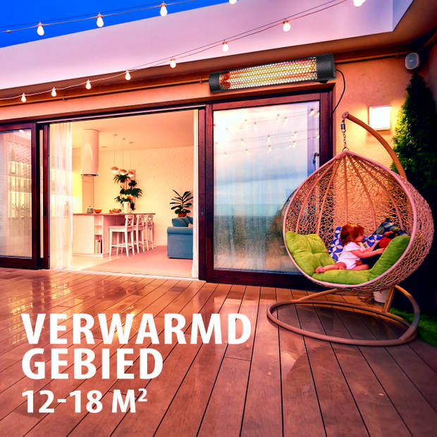 alpina Heater Terrasverwarmer - Elektrische Verwarming - Verwarmd én Verlicht - Infrarood - 2000W