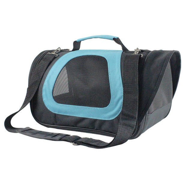 Nobleza Reistas voor Huisdieren - Transport tas - Dieren draagtas - L45 x B28 x H29 cm - L - Blauw