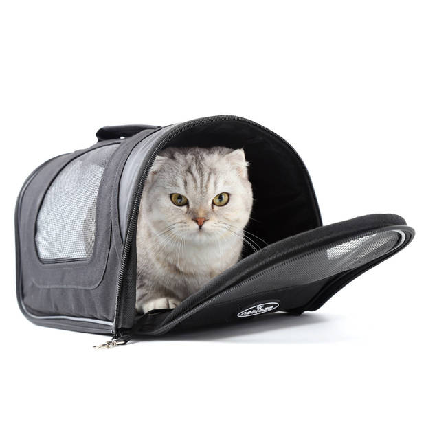 Nobleza Reistas voor Huisdieren - Transport tas - Dieren draagtas - L34 x B21 x H22 cm - S - Zwart