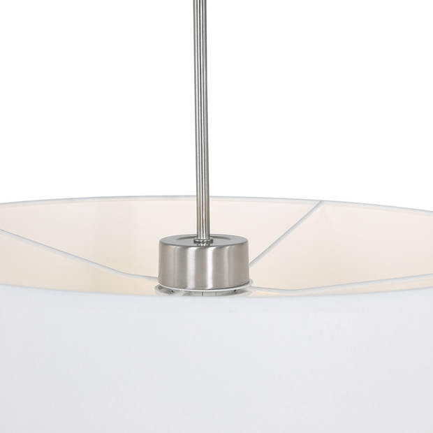 Steinhauer Hanglamp Sparkled light 9566 staal kap effen wit