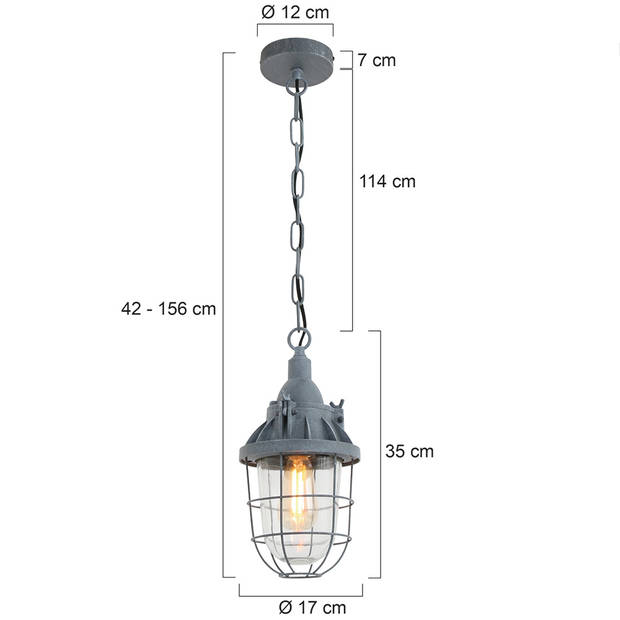 Mexlite Hanglamp mexlite ebbe 7890gr grijs