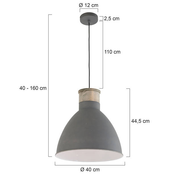 Mexlite Hanglamp mexlite metta 7889gr grijs