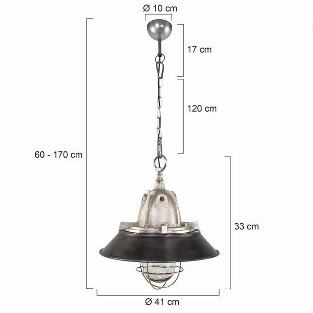 Steinhauer Hanglamp Tuk Ø 41 cm aluminium zwart