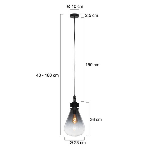 Steinhauer Hanglamp flere 2670zw zwart