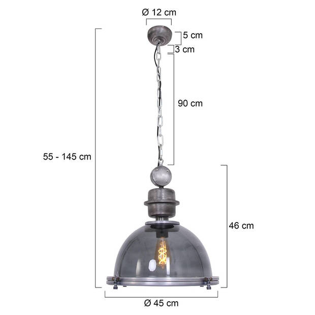 Steinhauer Hanglamp bikkel 1452gr grijs