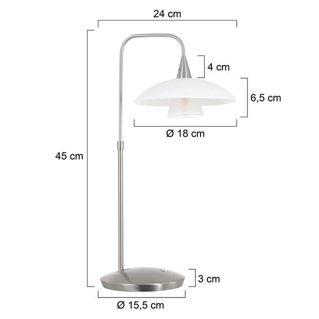 Steinhauer Tafellamp tallerken LED 2657st staal