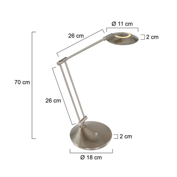 Steinhauer Tafellamp zodiac LED 2109 staal