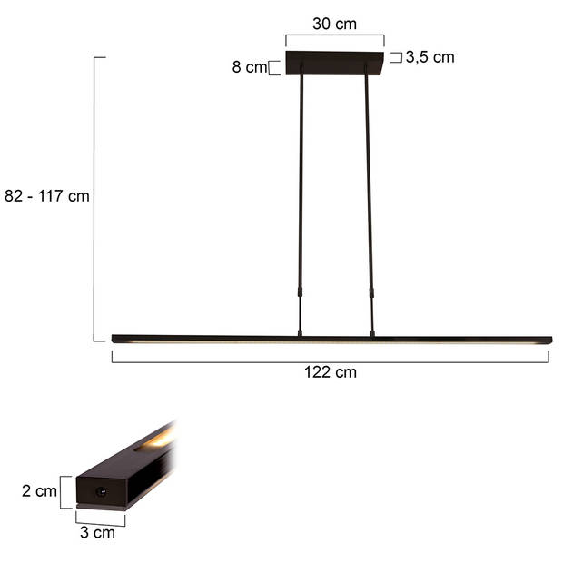 Steinhauer Hanglamp Humilus LED 1482zw zwart