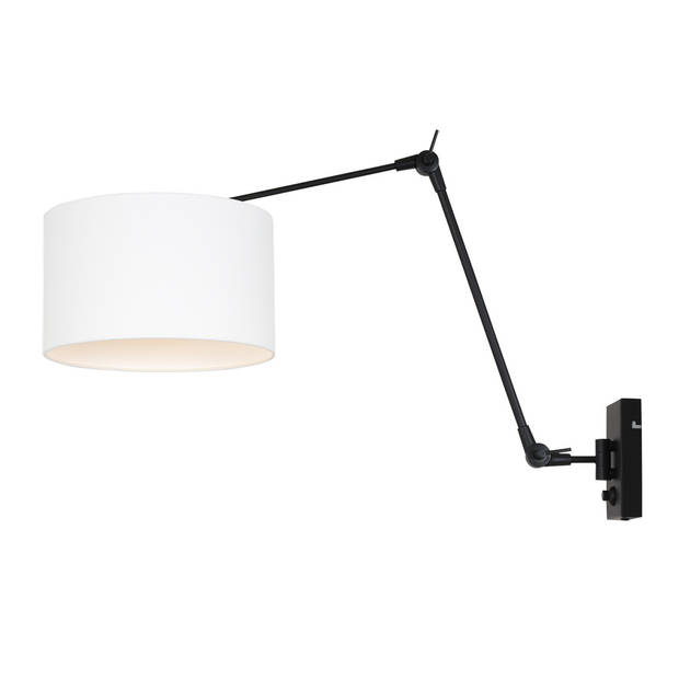 Steinhauer Wandlamp prestige chic 8120 zwart kap wit linnen