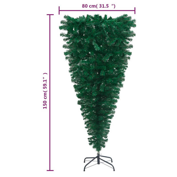 The Living Store Omgekeerde Kerstboom PVC - 150 cm - Groen