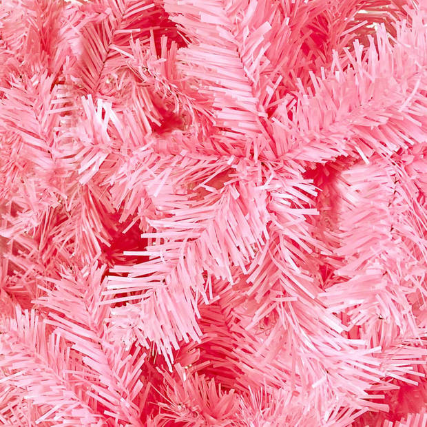 The Living Store Roze PVC Kerstboom - 120 cm - Levensechte vorm - Stabiele standaard - Herbruikbaar - Inclusief 1x