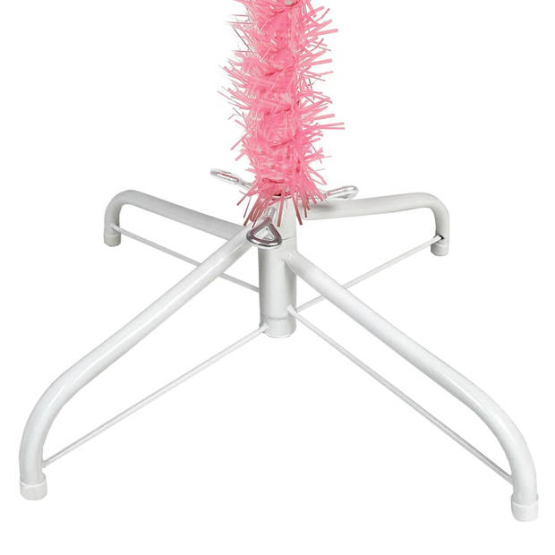 The Living Store Roze PVC Kerstboom - 120 cm - Levensechte vorm - Stabiele standaard - Herbruikbaar - Inclusief 1x