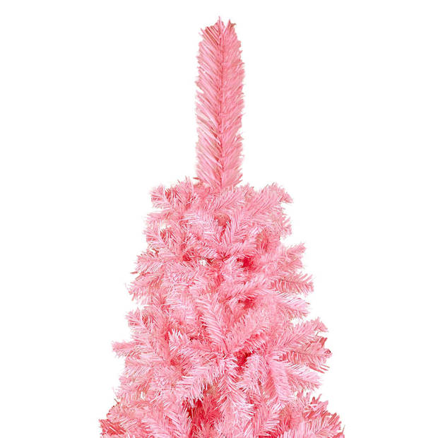 The Living Store Roze PVC Kerstboom - 120 cm - Levensechte vorm - Stabiele standaard - Herbruikbaar - Inclusief 1x