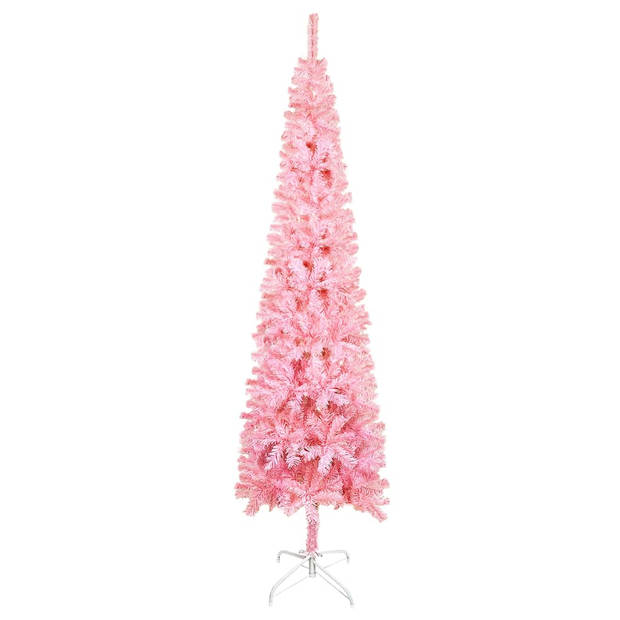 The Living Store Roze PVC Kerstboom - 120 cm - Levensechte vorm - Stabiele standaard - Herbruikbaar - Inclusief 1x