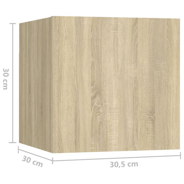 vidaXL 10-delige Tv-meubelset bewerkt hout sonoma eikenkleurig