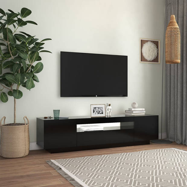 vidaXL Tv-meubel met LED-verlichting 160x35x40 cm zwart