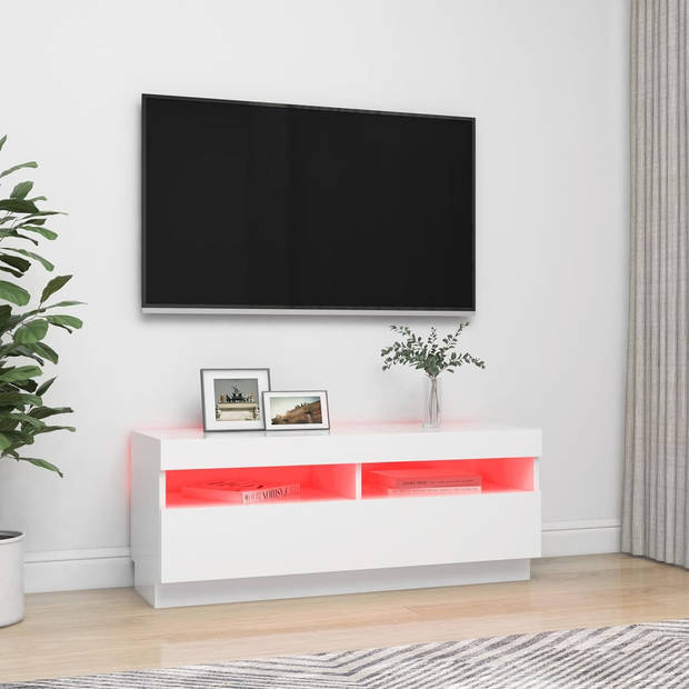 vidaXL Tv-meubel met LED-verlichting 100x35x40 cm wit