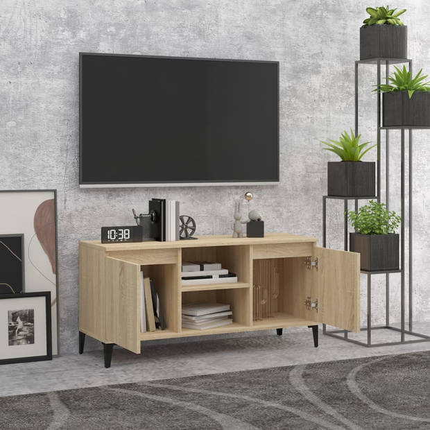 The Living Store Tv-meubel - Sonoma eiken - 103.5 x 35 x 50 cm - Industriële stijl