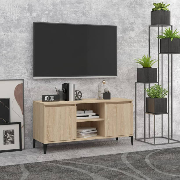 The Living Store Tv-meubel - Sonoma eiken - 103.5 x 35 x 50 cm - Industriële stijl