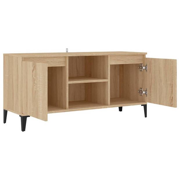 vidaXL Tv-meubel met metalen poten 103,5x35x50 cm sonoma eikenkleurig