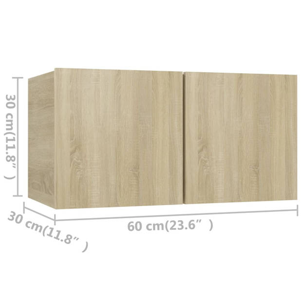 The Living Store Televisiekast TV-meubel - 60 x 30 x 30 cm - Sonoma eiken