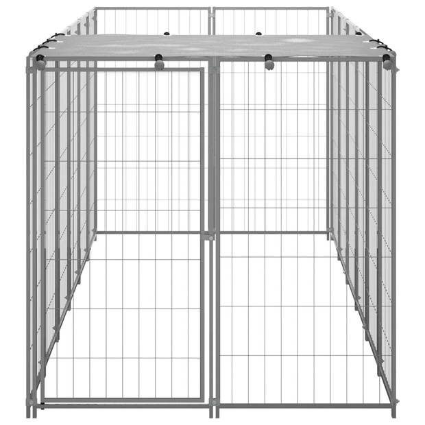 vidaXL Hondenkennel 330x110x110 cm staal zilverkleurig