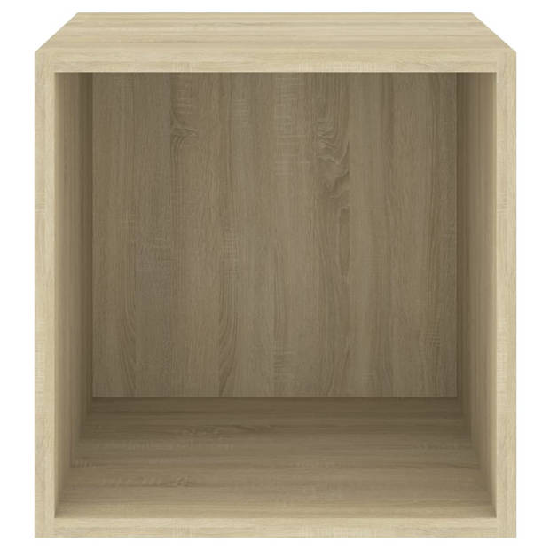 vidaXL Wandkasten 4 st 37x37x37 cm bewerkt hout sonoma eikenkleurig