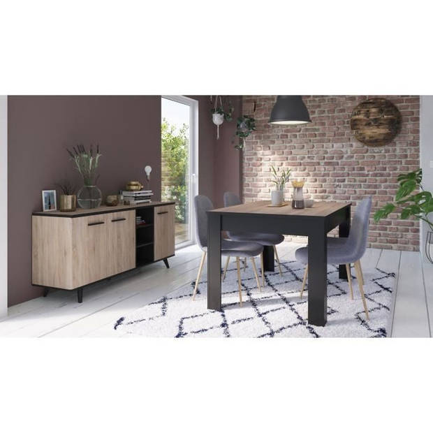 Eettafel - Geborsteld eiken decor - L 138,4 x D 90 x H 77,1 cm - WAYNE