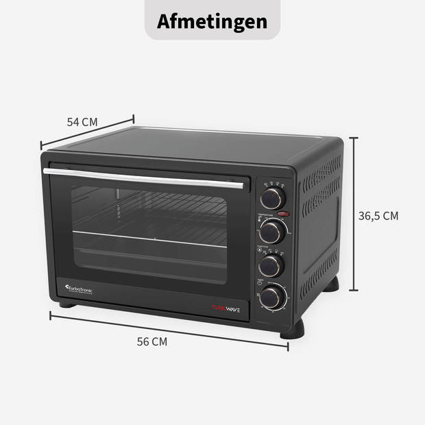 TurboTronic EV60 Elektrische Oven - 60 Liter - Zwart