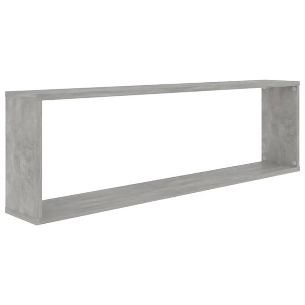 vidaXL Wandschappen kubus 2 st 100x15x30 cm bewerkt hout betongrijs