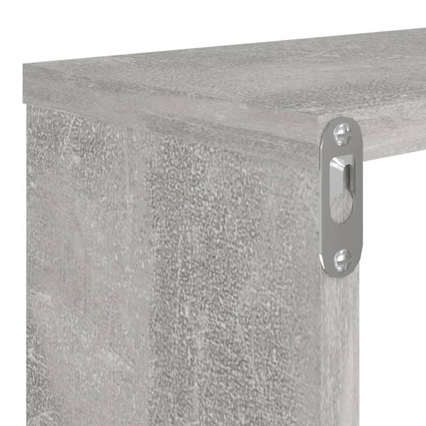 vidaXL Wandschappen kubus 4 st 80x15x26,5 cm bewerkt hout betongrijs