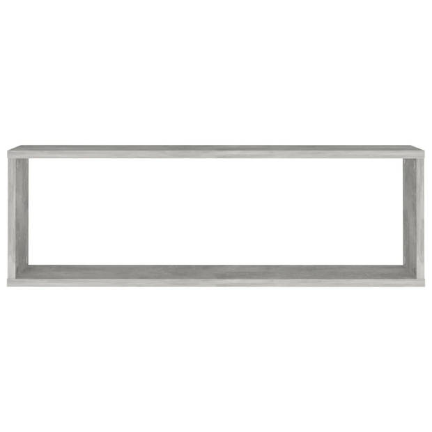 The Living Store Wandschap Betongrijs 80x15x26.5 cm - Kubusontwerp