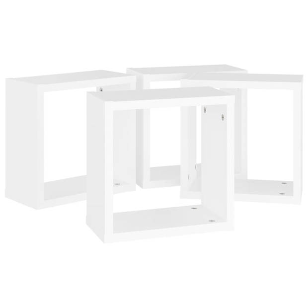 The Living Store Kubus Wandschappenset - 30 x 15 x 30 cm - Wit