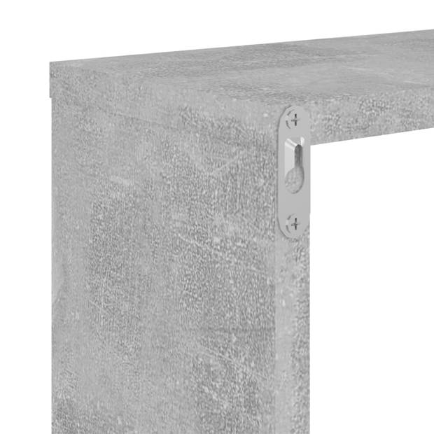 vidaXL Wandschappen 2 st 50x15x50 cm spaanplaat betongrijs