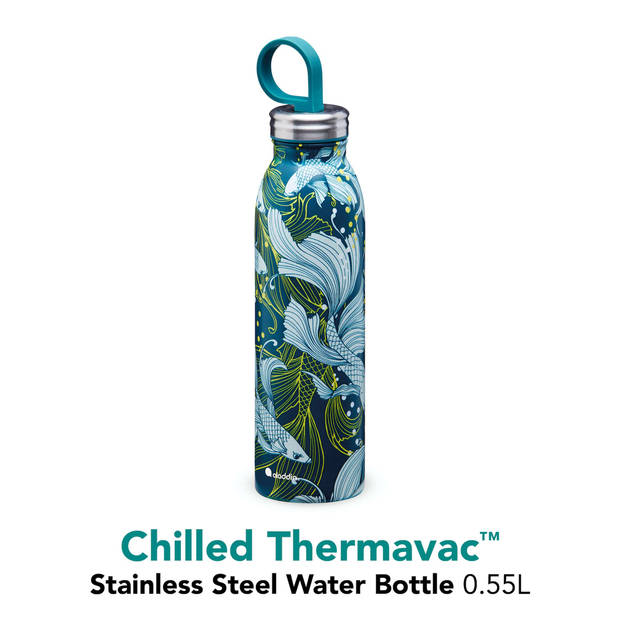 Aladdin - Chilled Thermavac Drinkfles 550 ml - X Naito Goldfish Green - Roestvast Staal - Multicolor