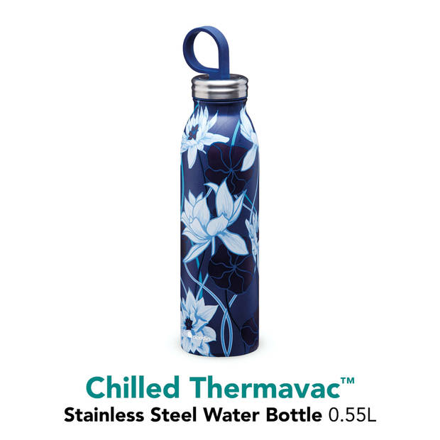 Aladdin - Chilled Thermavac Drinkfles 550 ml - X Naito Lotus Navy - Roestvast Staal - Multicolor