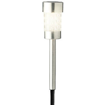 1x Buitenlampen/tuinlampen 26 cm zilver op steker - Prikspotjes