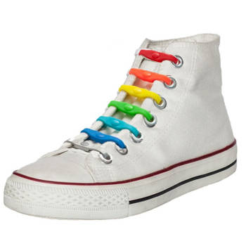 14x Shoeps elastische veters regenboog voor kinderen/volwassenen - Schoenveters