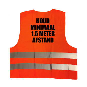 3x stuks oranje veiligheidsvest 1,5 meter afstand werkkleding voor volwassenen - Veiligheidshesje