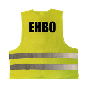 EHBO vestje / hesje geel met reflecterende strepen voor volwassenen - Veiligheidshesje