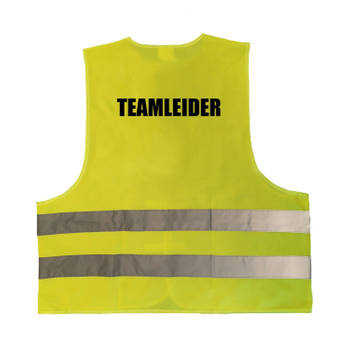 Teamleider vestje / hesje geel met reflecterende strepen voor volwassenen - Veiligheidshesje