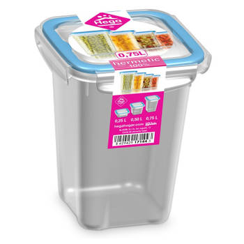 1x Voedsel plastic bewaarbakje 0,75 liter transparant - Vershoudbakjes
