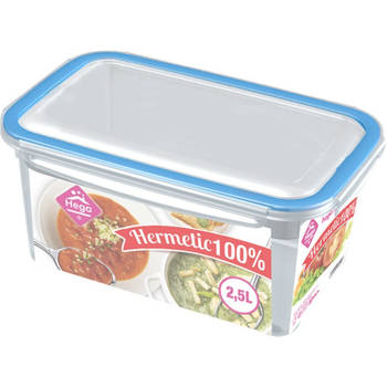 1x Voedsel plastic bewaarbakje 2,5 liter transparant - Vershoudbakjes
