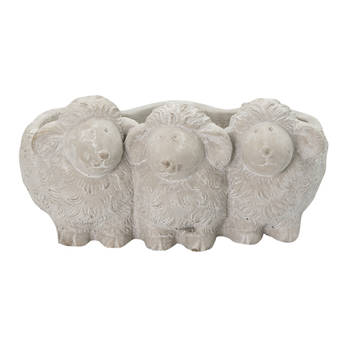 Clayre & Eef Bloempot Schaap 26x20x12 cm Grijs Steen Bloempot binnen Grijs Bloempot binnen