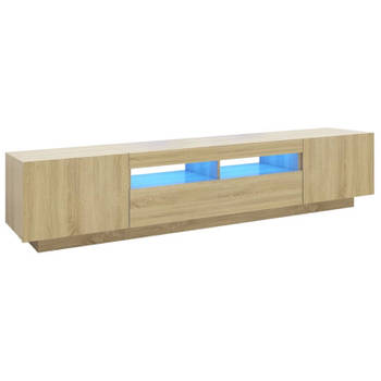 vidaXL Tv-meubel met LED-verlichting 200x35x40 cm sonoma eikenkleurig