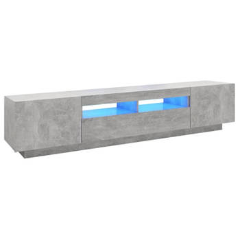 vidaXL Tv-meubel met LED-verlichting 200x35x40 cm betongrijs