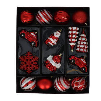 4goodz 20-delige Decoratieve Kerstballenset Rood - binnen/buiten