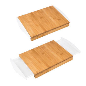 Decopatent® Bamboe Snijplank met 2 uitschuifbare opvang bakken -