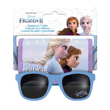 Disney portemonnee met zonnebril Frozen II blauw 2-delig