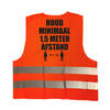 3x stuks oranje veiligheidsvest 1,5 meter afstand pictogram werkkleding voor volwassenen - Veiligheidshesje